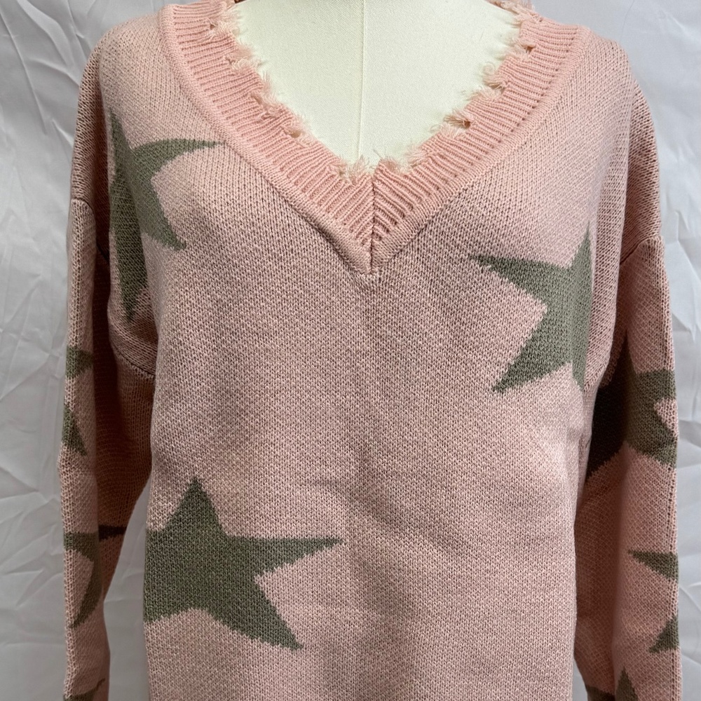 Macaron Star Pink Sweater BNWT